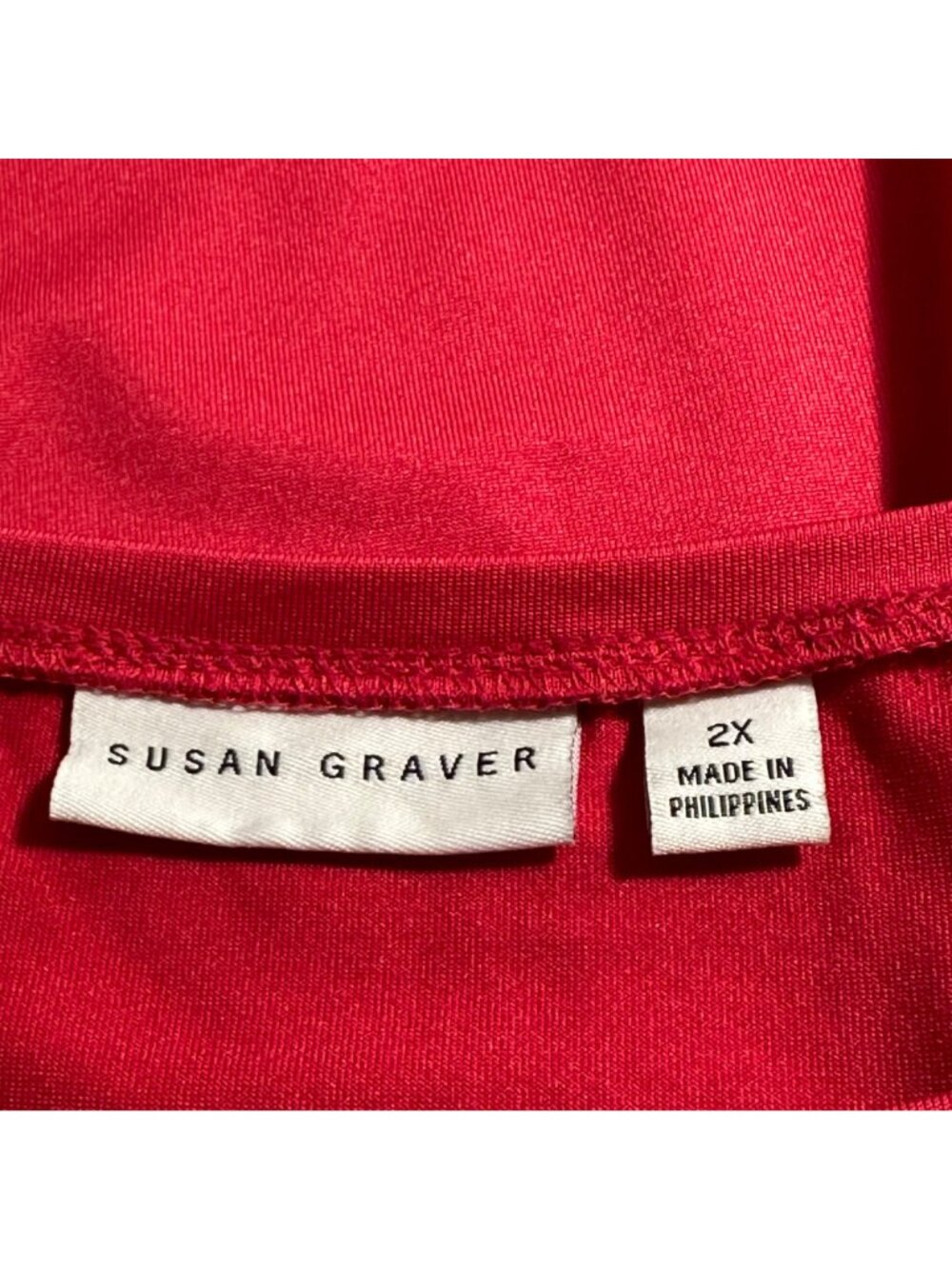Susan Graver Women's Liquid Knit Hot Pink 3/4 Sleeve w/Button Detail 2X Travel - Picture 4 of 11